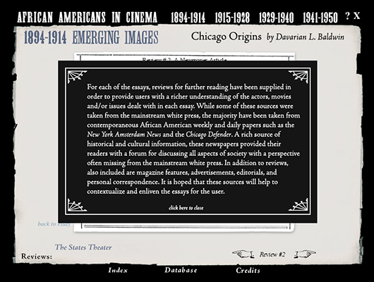 African Americans in Cinema: The First Half Century CD-ROM